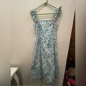 Draper James Teal and White Floral Dress